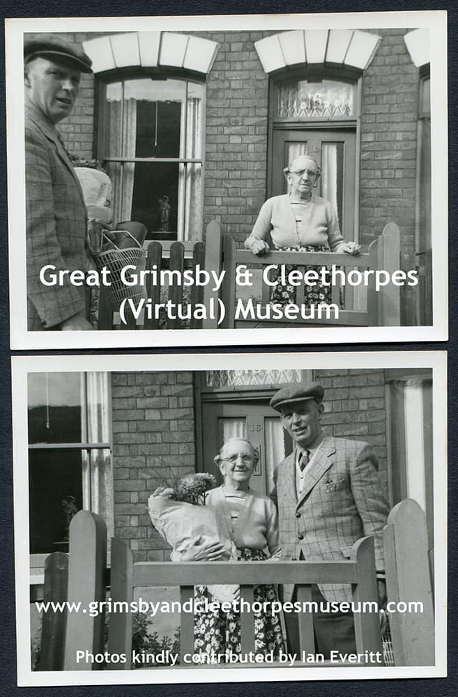 Charles Robinson Beckett and Annie Brown outside 16 Clayton Street 1950s.