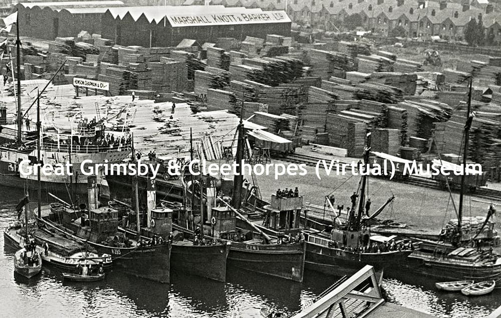 Alexandra Dock, Grimsby in 1928, where Sainsbury’s is now.