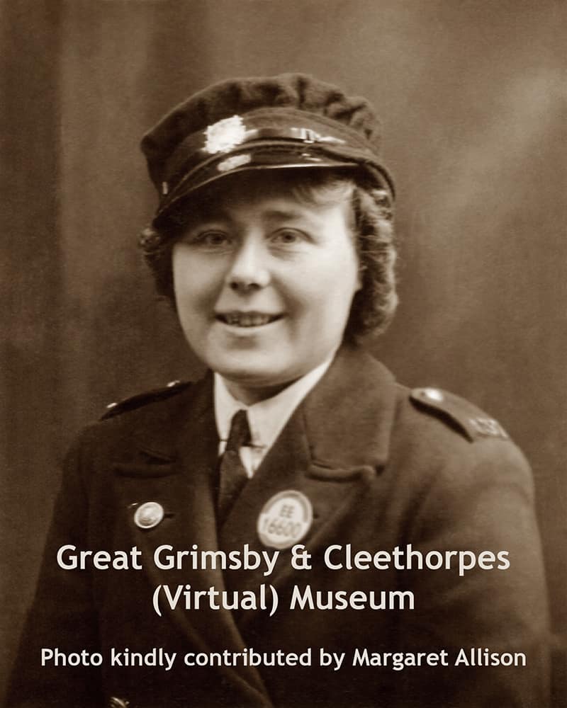 Audrey Marshall; wartime bus conductress 1942.