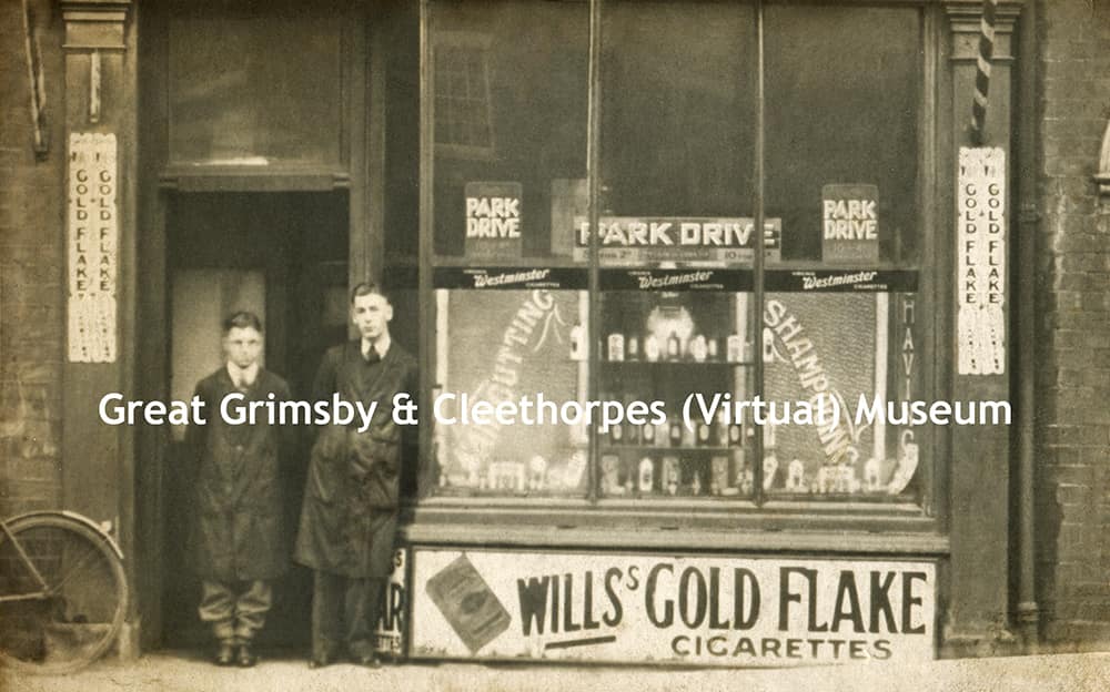 Barber shop in Central Market, Grimsby c1930s.
