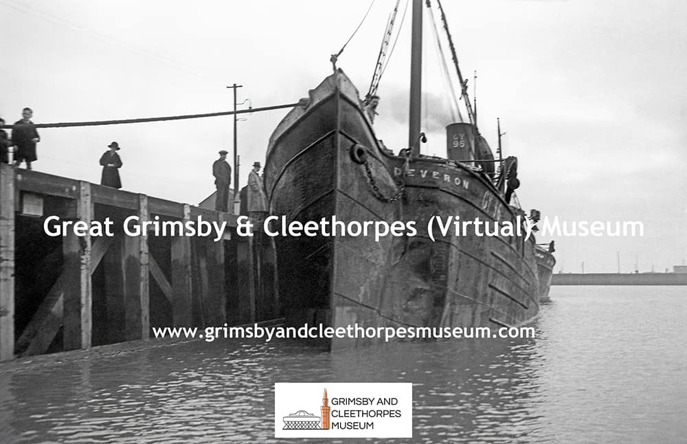 The badly damaged Grimsby trawler ‘Deveron’ GY. 96 1938.