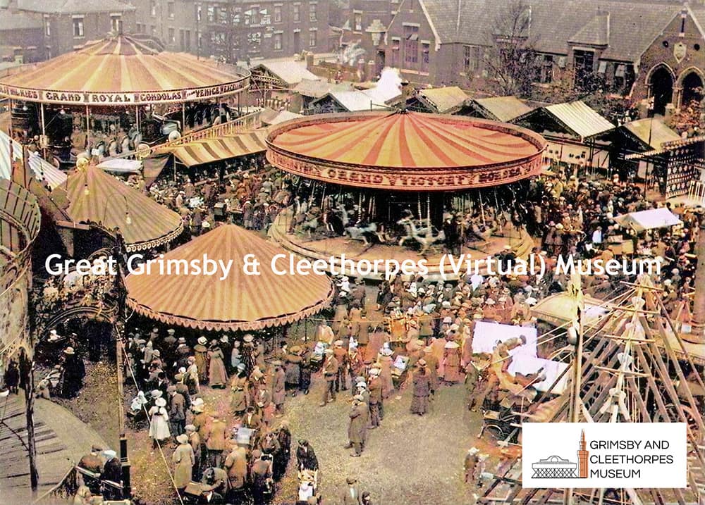 Colourised – Grimsby Statute Fair early 1920s.