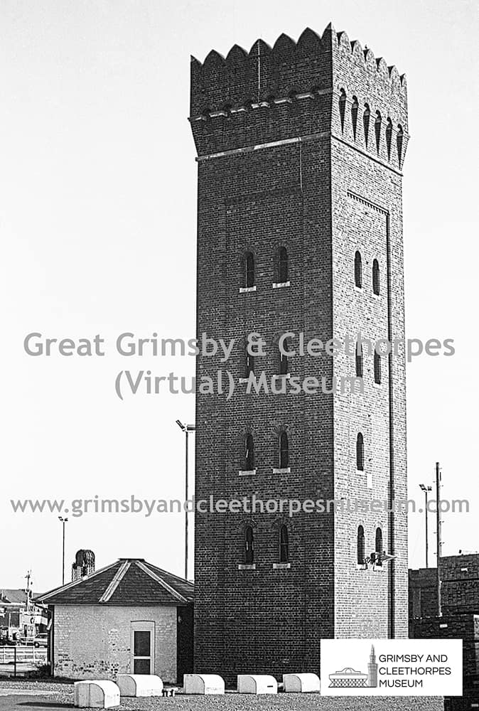 Hydraulic accumulator tower, Grimsby Docks c1992.