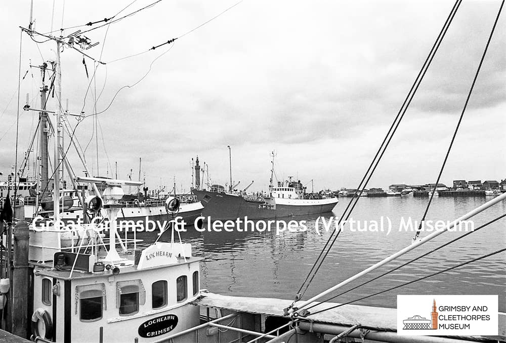 ‘St. Paul’ (ex ‘Arctic Vandal’ H.344) and ‘Lochearn’ GY.250 berthed at Grimsby 1990s.
